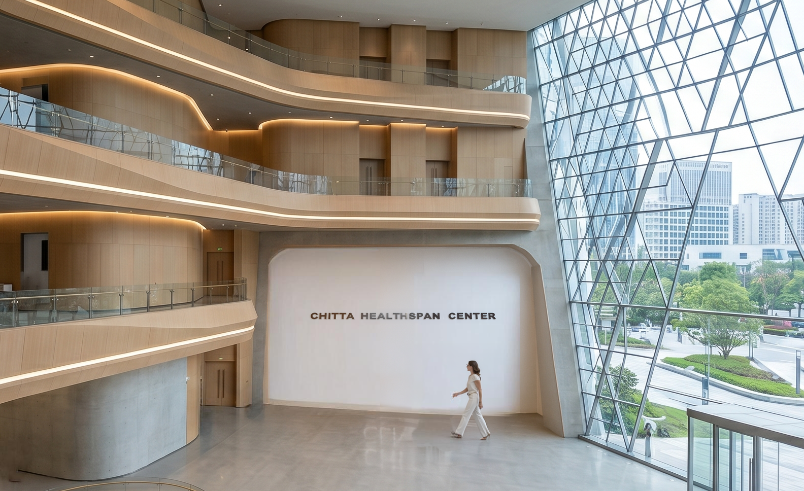 The calm interior of an urban health assessment centre.
